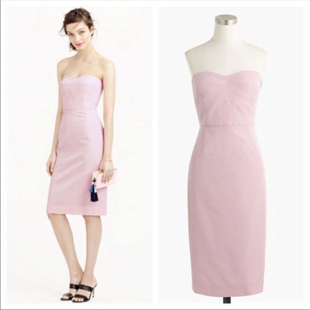 J. Crew Rory Strapless Blush Pink Dress